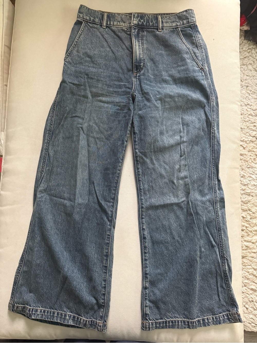 LOFT Women's Medium Blue wide leg Denim Jeans